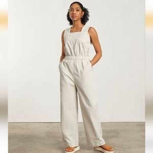 Everlane striped apron jumpsuit